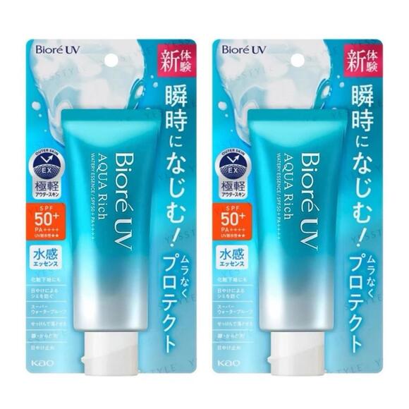 Biore UV Aqua Rich Watery Essence Sunblock Sunscreen SPF 50+/PA++++ 70g 4 Pcs - Picture 2 of 7